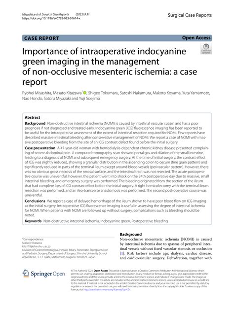 Pdf Importance Of Intraoperative Indocyanine Green Imaging In The