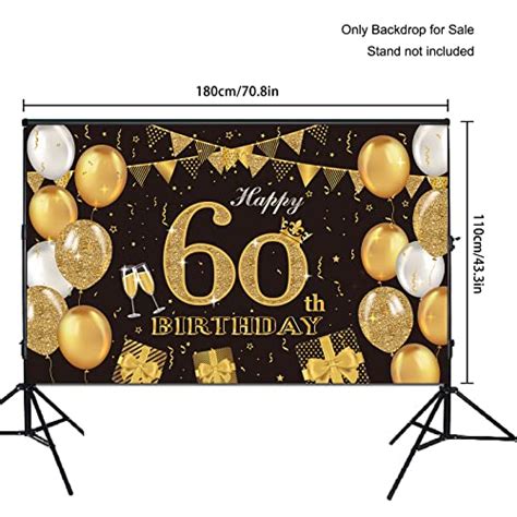 60th Birthday Party Decoration Extra Large Black And Gold Sign Poster 60th Birthday Party