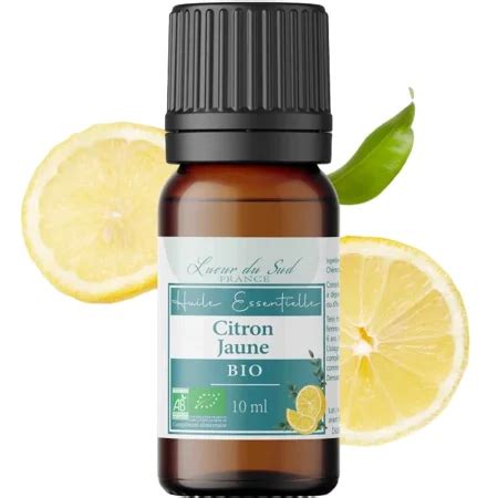 Huile essentielle de citron écorce bio par Lueur du Sud