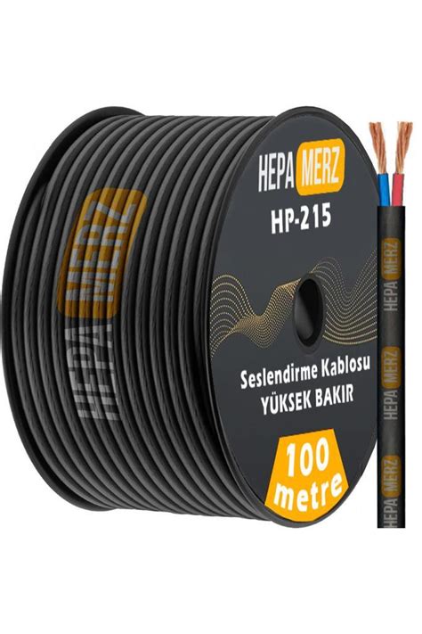 Hepa Merz Hp 215 Bakır 2x1 5 mm Hoparlör Ses Kablosu 100 Mt 100 Bakır