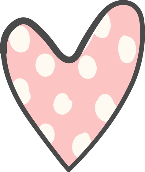 Cute Polka Dot Pink Heart Cartoon Doodle Hand Drawn 14295876 PNG