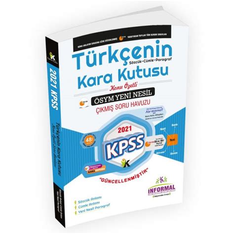 İnformal Yayınları 2023 KPSS Türkçenin Kara Kutusu Anlam Bilgisi Çıkmış