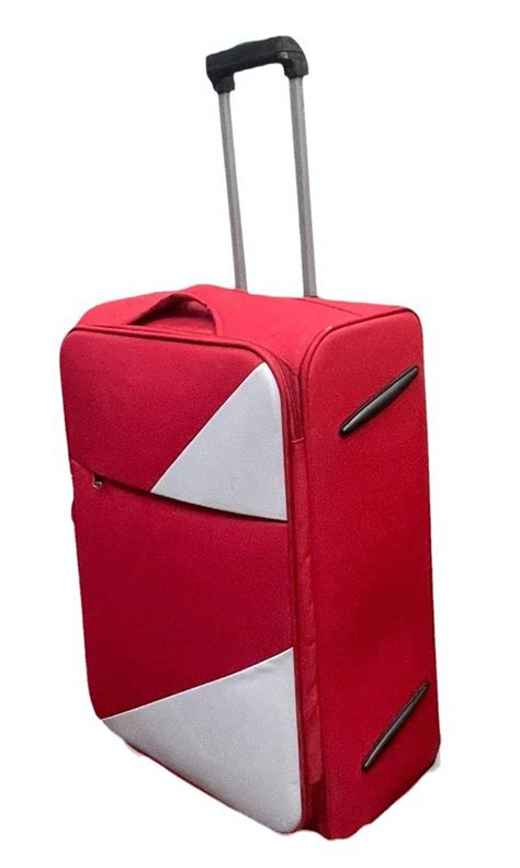 Revolving Wheels Polyester Mofaro Red Luggage Trolley Bag Size