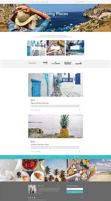 Travel Blog Templates