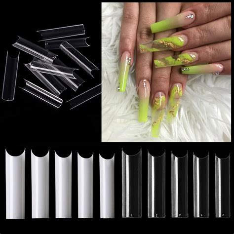 500pcs Bag Xl C Curve Straight Length Tips Extra Long Curved Half Cover