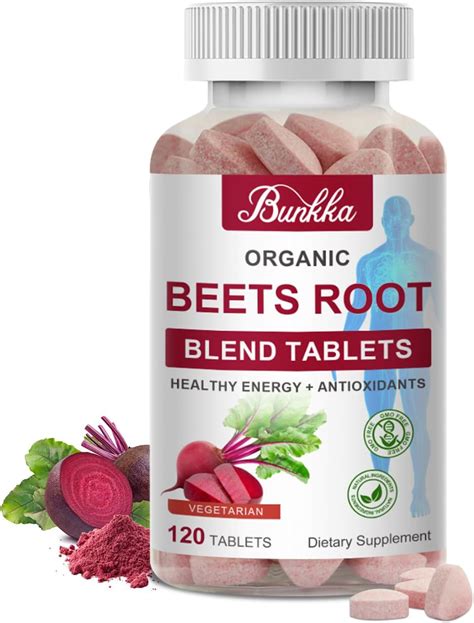 Bunkka Organic Beet Root Supplements 120 Tablets Beet Root