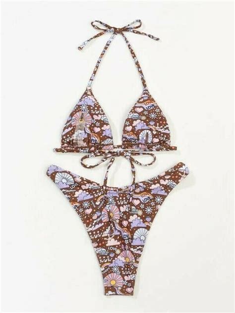 Olympic Stores 020486 Set Bikini Floral Με Έναν Ώμο Ψηλόμεσο Λευκό