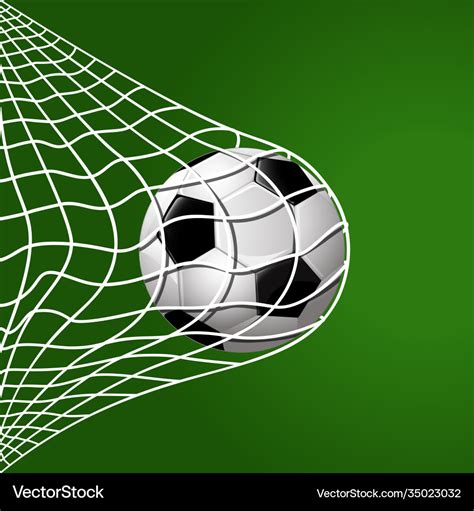 Football Hitting Goal Net Background Royalty Free Vector