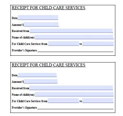 Dependent Care Reimbursement Receipt Template Glamorous Receipt Forms