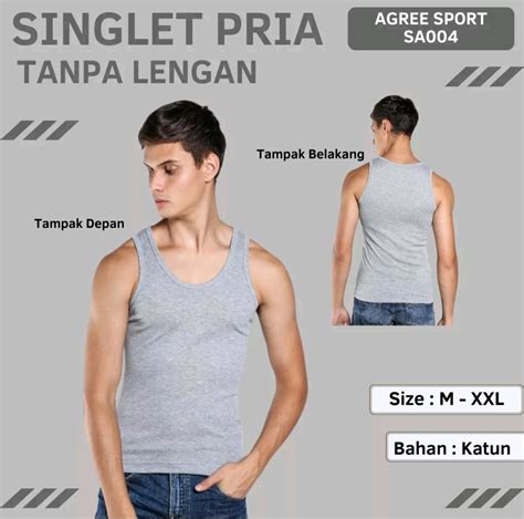 SINGLET PRIA KAOS DALAM AGREE 004 ABU HITAM PUTIH Lazada Indonesia