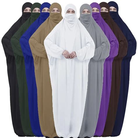 Details About Jilbab Khimar Abaya Prayer Dress Overhead Kaftan Women