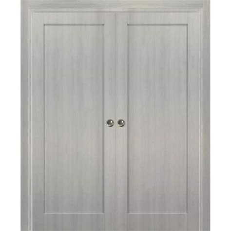 Sartodoors 84 In X 96 In Single Panel Gray Finished Solid MDF Sliding