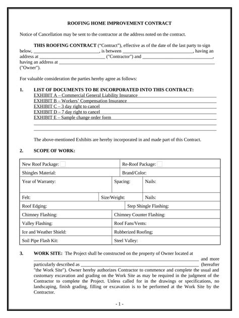 Roofing Contingency Agreement Pdf Fill Out Sign Online DocHub