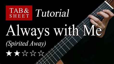 Always With Me Spirited Away Fingerstyle Lesson Tab Youtube