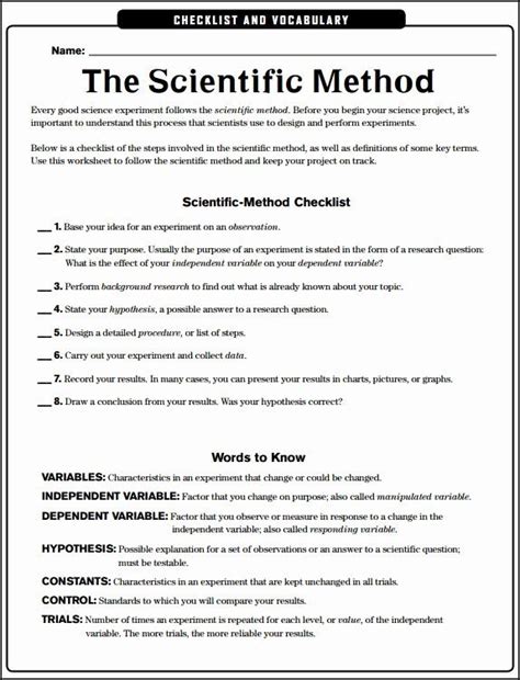 The Scientific Method Worksheet Is Shown In This Document Which Contains Information On How To