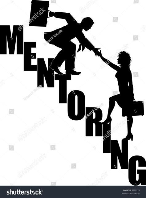 Vector Silhouette Graphic Depicting The Concept Of Mentoring 4769275