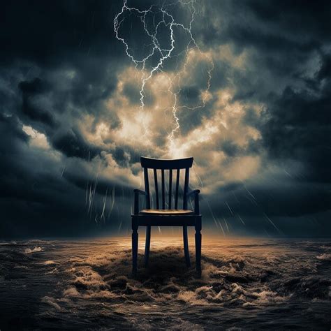 Premium Photo Chair In The Middle Of A Lightning Storm In The Air