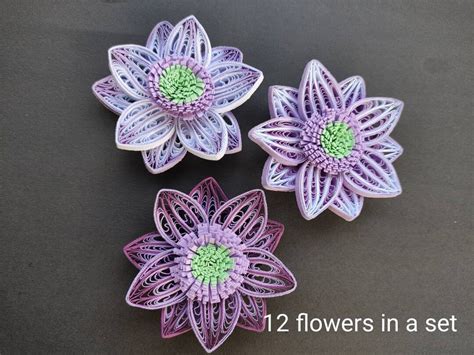 12 PCS Paper Quilling Flowers /quilling Flowers Lot / Paper - Etsy