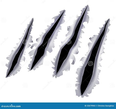 Monster Claw Scratch Hole Stock Vector Illustration Of Grunge 32679965