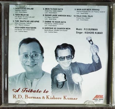 Kishore Kumar A Tribute To R D Burman And Kishore Kumar 1997 R D