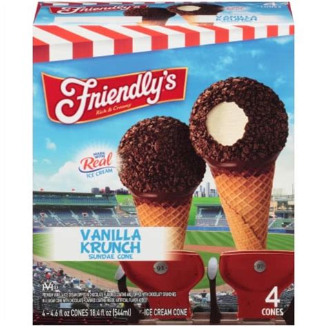 Friendly S Vanilla Krunch Sundae Cones Ct Kroger