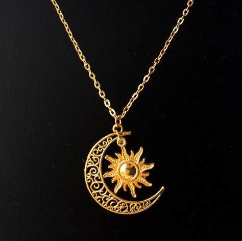 Goldsilver Plated Sun And Moon Necklace Sun And Moon Necklace Girly