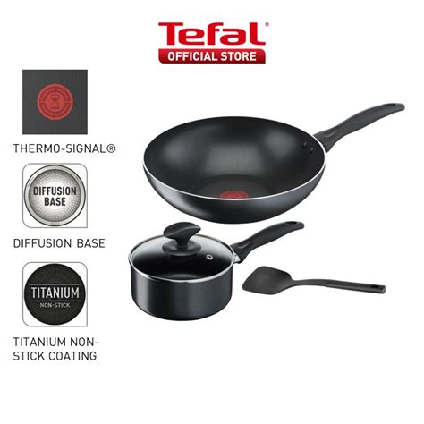 Tefal Cook Clean Range Frypan Wok Pan Cookware Set 20cm 24cm 26cm