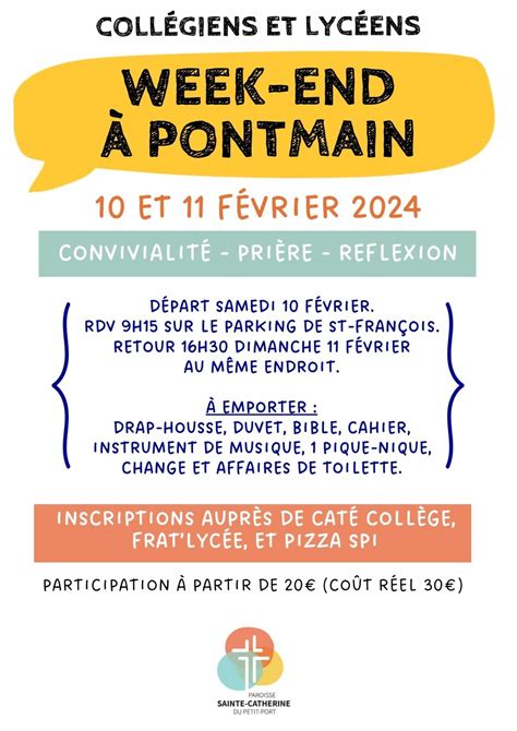 We Des Jeunes Pontmain Et F Vrier Paroisse Sainte Catherine