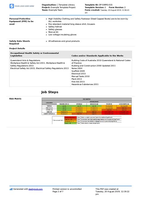 Tiling Safe Work Method Statement Wall And Floor Tiling Swms