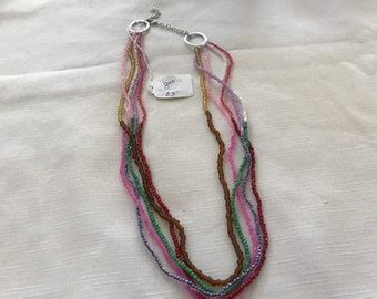 Wire Wrapped Multi Color Necklace Multi Color Bead Necklace Etsy