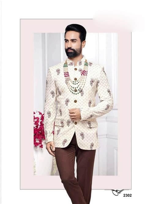 Indo Western Mens Jodhpuri Suit Wedding Designer Printed Etsy New Zealand