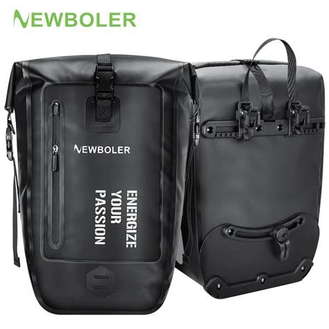 Newboler Bike Pannier Bag L Big Capacity Waterproof Rear Rack Black