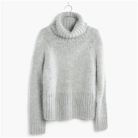 Lyst Madewell Handknit Cozy Turtleneck Sweater In Gray