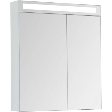 Зеркальный шкаф Dreja.Rus MAX 70 с LED-освещением, белый глянец 77 ...