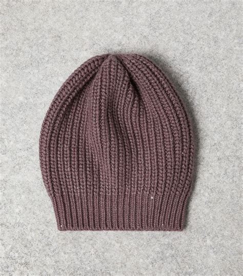 Womens Brunello Cucinelli Purple Cashmere Silk Beanie Harrods UK