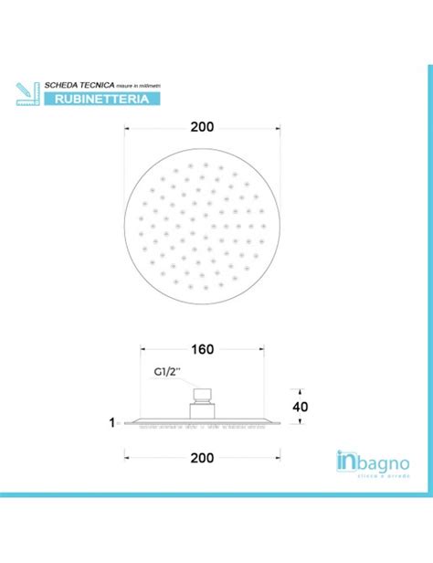 Soffione Doccia Tondo Cm In Acciaio Inox Nero Opaco Anticalcare