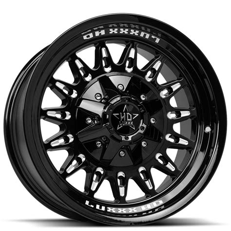 20 Luxxx HD Wheels LHD30 Gloss Black Milled Off Road Rims LUO113 2