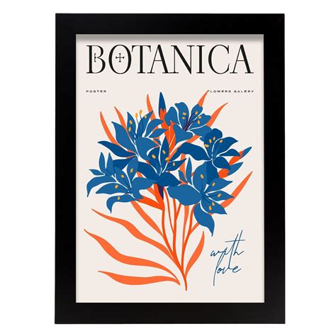 Nacnic Affiche Avec Des Fleurs Et Des Plantes Lis Bleus Illustrations