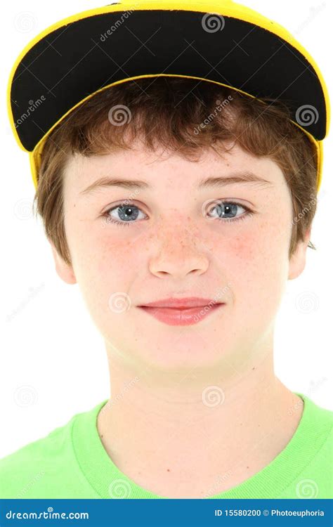 Boy In Yellow Cap Stock Photo Image Of Person Face 15580200