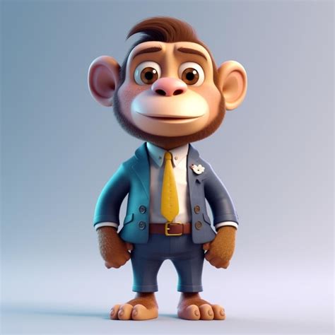 Premium Ai Image A Close Up Of A Cartoon Monkey Wearing A Suit And