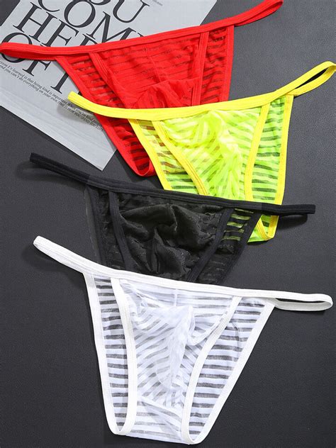 Men Sexy Mesh Bikini Briefs Panties Thong T Back Pouch G String Underwear G Ebay