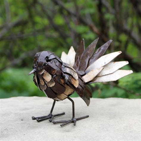 Metal Robin Garden Ornament Sculpture Art Handmade Recycled Etsy Uk