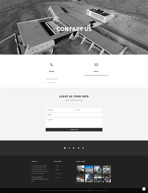 The Copper & Zinc Roofing Company Website Design on Behance