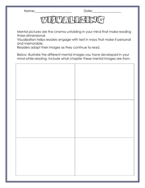 Neat Visualizing Worksheet Esl Reading Strategies Reading