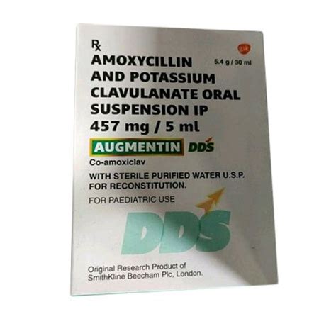 Augmentin Dds Syrup At Rs Box Amoxicillin Potassium Clavulanate