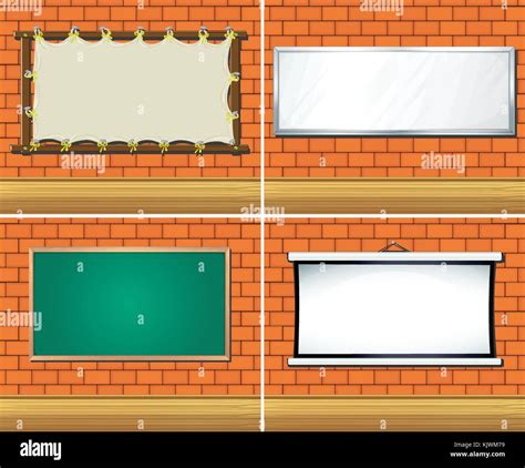 Four different types of boards on wall illustration Stock Vector Image ...