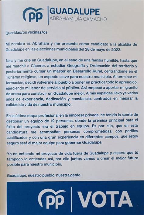 Noticia Programa Electoral Del Pp 2023 Guadalupe Cáceres