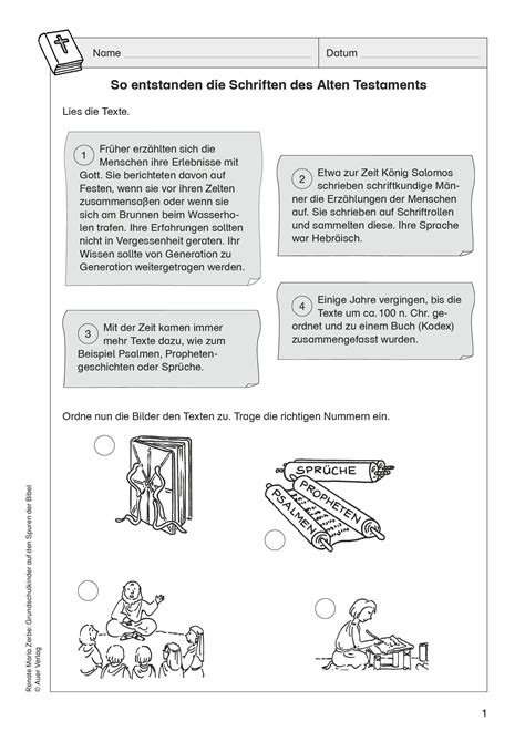 Grundschule Unterrichtsmaterial Religion Bibel