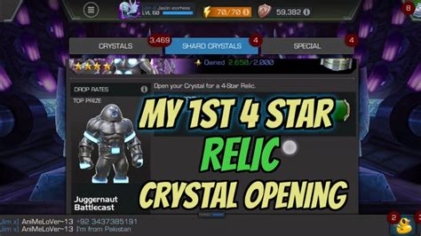 My First 4 Star Relic Crystal Marvel Contest Of Champions Youtube