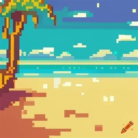 Pixel Art Of A Sunny Beach On Craiyon